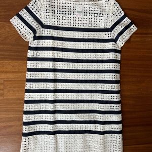 Brand new with tag (NWT) Sacai Luck off white navy eyelet dress. Size 2